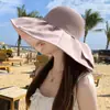 Chapéu de Pescador com Aba Larga Estilo Coreano, Xale, Chapéu de Sol de Malha para Viagem de Verão, Chapéu de Sol Pequeno Respirável para Exterior com Palha, Mostrando o Rosto