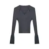 Suéter de punto de manga larga para mujer para otoño e invierno, nuevo jersey ajustado para primavera y otoño, elegante camisa básica para principios de otoño