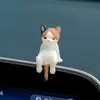 Adornos para coche minigato dormido gatito perezoso pantalla de consola central decoración espejo retrovisor muñeco tumbado adornos para coche