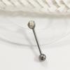 Clavo de lengüeta F136 diente interior doble cabeza barra recta tres garras circón胚球 bola bola bola aleación de titanio G23 joyería para perforación Puente de oreja