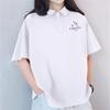 Camiseta Polo de Manga Corta de Verano para Niños y Niñas Camiseta Estampado de Dibujos Animados Casual Estilo Coreano Niños Verano Estudiante Holgado Cuello Solapa t