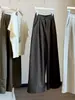 Pantalones Retro Elásticos de Cintura Alta de Pierna Ancha para Mujer, Nuevo Estilo Otoño, Holgados, Adelgazantes, Caídos, Casual Rectos Tipo Plátano