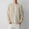 Cárdigan de Lino Lyocell de Alta Inteligencia para Viajes Momeike para Hombre Suéter Estilo Old Money Nuevo Otoño 2026 22298