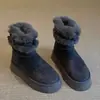 Botas de nieve de moda cálidas y peludas con forro polar de invierno para mujer, botines de suela gruesa, estilo nuevo simple 2026 con hebilla de cinturón