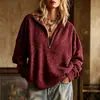 2026 Ropa de Mujer de Comercio Exterior Transfronterizo Europeo y Americano Nuevo Estilo de Otoño Sudadera Holgada con Estampado de Leopardo Retro, Cuello Solapa con Cremallera