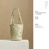 Bolsa de almacenamiento para juego de té de algodón tejido, bolsa cilíndrica gruesa para viaje, bolsa de ceremonia de té de tamaño grande para maestros de té