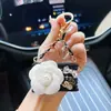 Modelo de Bolso de Camelia Creativo Estilo Nuevo Estilo Chanel Accesorios de Lazo de Cristal Llavero de Coche Colgantes para Bolso