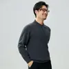 Suéter de cachemira pura para hombre, jersey casual versátil de otoño e invierno con cuello de polo, manga larga, tejido y cálido