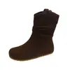 Botas femininas 2026 outono novo estilo em estoque, estilo Martin com aumento interno de altura, estilo Melard Birkenstock, botas curtas plissadas e que afinam