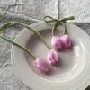 Nuevos Accesorios de Tulipán con Lazo de Tela DIY Ropa Pantalones Accesorios para Prendas Accesorios para el Cabello Pasador Joyería Accesorios