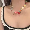 Collar de Estrella con Cuentas de Manzana de Colores Zoozmomo para Mujer Estilo Dulce Fresco Sexy Cadena para Clavícula de Gama Alta de Nicho