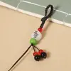 Chaveiro de Carro Pingente Flor de Ameixeira Madeira de Pêssego Cordão Semi-Acabado Tecido à Mão Fivela Viva Acessórios Argola Aberta Pregos de Chifre