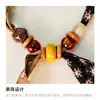 Colar Cachecol de Seda com Contas de Bolinhas Design de Nicho Feminino Corrente de Clavícula Ajustável Acessórios para Suéter