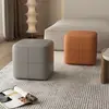 Banqueta Baixa de Sofá de Couro Genuíno Banqueta Baixa Estilo Italiano Banqueta para Pés de Sala de Estar Banqueta Quadrada de Quarto Banqueta para Pés de Penteadeira Banqueta de Mesa de Centro Banqueta para Maquiagem Banqueta para Trocar Sapatos