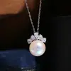 Accesorios DIY Base de plata de ley S925 para colgante de perla, base de plata para colgante exquisita y elegante, producto semiacabado 11-12 mm