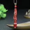 Collar con Colgante de Zorro de Cinabrio para Sala en Vivo al por Mayor, Colgante de Arena de Cristal Guanyin para Hombre, Colgante Wenchang de la Marca Ping An para Mujer