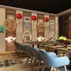 Papel tapiz de decoración de comedor chino retro personalizado para restaurante mural de decoración de pared de olla de hierro para guisos papel tapiz de granja