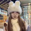 Suave y Lindo Sombrero de Felpa con Orejas de Conejo para Mujer, Cálido y a Prueba de Frío para Invierno, Protección para las Orejas, Sombrero de Punto de Dibujos Animados para Adelgazar la Cara
