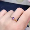 Anillo de tanzanita natural coqueto morado cuerpo completo plata de ley 925 incrustación Seiko piedra principal 4*6mm tanzanita natural