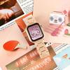 Adecuado para Apple iWatch Nuevo Color Resina Color Té con Leche Set Correa de Reloj Funda Protectora