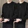 Sudadera gruesa de otoño e invierno para hombre, top informal de cuello redondo, chaqueta holgada, camiseta básica versátil, de manga larga y cálida
