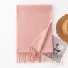 Bufanda de Cachemir Sintético para Mujer, Bufanda Larga de Lana Lisa con Borlas, Unisex Versátil de Color Sólido Moda para Viajero Bufanda Cálida para el Cuello Chal