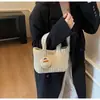 Bolsa Nova para Sogra 2025 Estilo Retro Coreano Ins Bolsa de Crochê em Fio de Algodão Feita à Mão Bolsa Transversal Versátil Casual para Mulheres