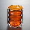 Taza de vidrio espiral de colores de doble capa, taza de vidrio de borosilicato para café, leche y desayuno, taza de vidrio para oficina en casa