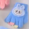 Guantes de Peluche de Dibujos Animados para Niños Invierno Cálidos y Engrosados Estilo Coreano Lindo Conejo Escribir Guantes de Cinco Dedos
