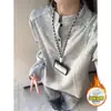 Sudadera estilo americano con cuello Henry para hombre, otoño/invierno 2025, polo de alta gama, camiseta de manga larga, top base para mujer
