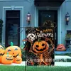 Banderas de Jardín Personalizadas Transfronterizas con Gato Negro, Calavera, Elfo, Calabaza, Decoraciones de Patio de Halloween, Banderas Impresas por Ambos Lados