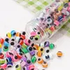 Ojo de Diablo de Resina Redondo Plano Rayas Arcoíris Cuentas Sueltas para Pulsera Hecha a Mano DIY Collar Accesorios de Joyería Materiales