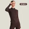 Jaqueta Esportiva de Secagem Rápida para Outono Feminina, Gola Alta, Corte Justo, Top de Yoga com Toque Nude, Roupa de Fitness Justa, Jaqueta de Yoga