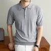 Camiseta de Punto Estilo Old Money Manga Corta Primavera/Verano 2026 Cuello Polo Manga Corta Estilo Urbano Casual Ropa para Hombre Venta al por Mayor