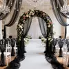 Cortinas de Malla de Gasa Transfronterizas para Bodas al Aire Libre, Cortinas para Celebración de Bodas, Venta al por Mayor con Luces de Cadena, Cortinas de Gasa para Montaje de Escena, Cortinas para Celebración de Bodas