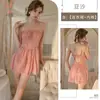 Camisola sexy Kameixue, vestido camisola de renda transparente em malha sexy, conjunto de pijamas slim fit 2279