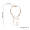 Collar Europeo y Americano de Nuevo Estilo con Pedrería y Múltiples Borlas, Cadena para Clavícula de Sentido Nicho de Alta Gama, Exquisito Versátil Moda Accesorios para el Cuello para el Trabajo
