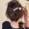 Grampo de cabelo de alta classe com torção, strass, flores, borboletas, para mulheres, parte de trás da cabeça, grampo reto, acessório de cabelo, grampo para coque