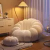 Sofá de Calabaza Sofá Perezoso Sofá Individual Estilo Crema Reclinable Dormir Habitación Ocio Sofá Balcón Ocio