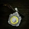 Pingente de Prata Esterlina S925 Nove Palácios Oito Trigramas Item Ritualístico Xizang Retrô Doze Signos do Zodíaco Estilo Étnico Artesanato Pesado Colar Personalizado