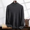 Camisa de cachemira para hombre, cuello redondo, siete agujas, gruesa, cálida, talla grande, interior, color liso, moderna
