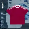 Camiseta Básica de Verano de Algodón Puro con Cuello Redondo y Manga Corta con Tres Rayas, Holgada, Versátil, Ropa para Pareja, Camiseta de Manga Corta, Exportación Transfronteriza