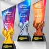 Trofeo de Cristal Nuevo 2025 Evento Deportivo Oro, Plata, Bronce Medalla de Campeonato Premio Conmemorativo Regalo de Empresa