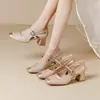 2026 Primavera/Verano Nuevo Diseño de Nicho de Comercio Exterior Zapatos de Tacón Alto Mary Jane para Mujer Punta Cuadrada Tacón Grueso Correa Única Transfronterizo