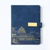 Cuaderno de Oficina Estilo Chino Tamaño A5 con Hebilla Metálica y Logo Impreso, Cuaderno de Registro de Estudio Simple para Negocios al por Mayor
