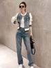 Moda Coreana Primavera y Otoño Temperamento Jeans Chaqueta de Mezclilla Conjunto de Dos Piezas 2023 Nuevo Moderno Conjunto Completo