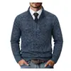 Amazon Transfronterizo Otoño e Invierno Suéter Cardigan de Cuello Alto para Hombre Chaqueta Gruesa Cálida con Forro Polar Estilo Europeo y Americano Prendas de Punto Ropa de Abrigo