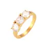 Anillo modelado de micro diamantes geométricos retro transfronterizo acero de titanio chapado en oro de 18k moda chic anillo comodín al por mayor