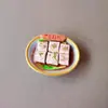 Nuevas pegatinas de resina para nevera de juego de comida, pegatinas magnéticas de maní gourmet y manitas de cerdo, pegatinas de decoración para el hogar, ventas directas de fábrica