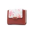 Carteira Feminina Preti, Estilo Coreano Pu Bloco de Cores Estampa Floral Grande Capacidade Bolsa de Estudante, Carteira Feminina, Moderna e Versátil